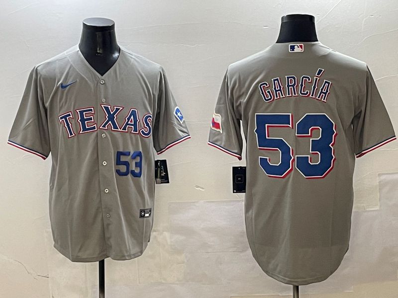 Men Texas Rangers #53 Garcia Grey Game 2025 Nike MLB Jersey style 3